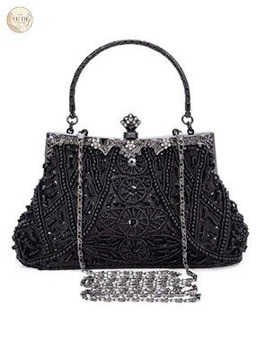 Beaded Clutch Evening Bag Wristlet Crossbody Purse